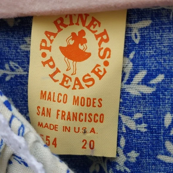 Vtg Like New Partners Please Blue Floral Dress w/ Matching Scarf Size XL/XXL - Picture 9 of 9